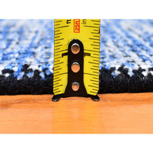 Load image into Gallery viewer, 8&#39;2&quot;x10&#39; Fence Design With Blue Wool And Art Silk Tone On Tone Hand Loomed Oriental Rug FWR357204