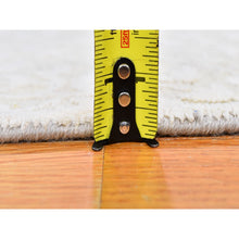 Load image into Gallery viewer, 2&#39;x3&#39;4&quot; Ivory Tone On Tone Pure Silk With Textured Wool Hand Knotted Oriental Rug FWR357222