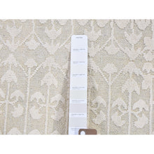 Load image into Gallery viewer, 2&#39;x3&#39; Ivory Hand Knotted Pure Silk With Textured Wool Tone On Tone Oriental Rug FWR357228