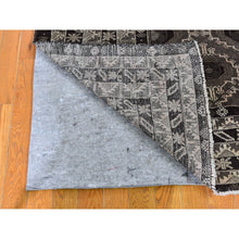Load image into Gallery viewer, 5&#39;8&quot;x9&#39;10&quot; Silver And Charcoal Black Washed Afghan Baluch Pure Wool Hand Knotted Oriental Rug FWR357384