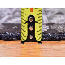 Load image into Gallery viewer, 5&#39;8&quot;x9&#39;10&quot; Silver And Charcoal Black Washed Afghan Baluch Pure Wool Hand Knotted Oriental Rug FWR357384