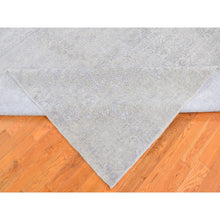 Load image into Gallery viewer, 8&#39;x10&#39; Beige Wool and Plant Based Silk Hand Loomed Fine Jacquard with Erased Design Oriental Rug FWR357396