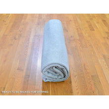 Load image into Gallery viewer, 8&#39;x10&#39; Beige Wool And Plant Based Silk Hand Loomed Fine Jacquard With Erased Design Oriental Rug FWR357396