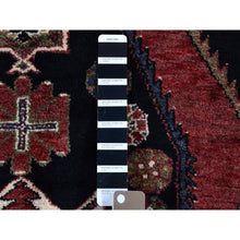 Load image into Gallery viewer, 4&#39;6&quot;x6&#39;6&quot; Navy Blue New Persian Mazlagan Pure Wool Hand Knotted Oriental Rug FWR357402