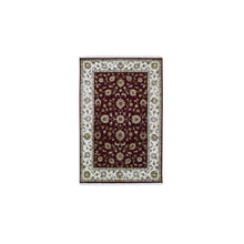 Load image into Gallery viewer, 4&#39;x6&#39; Red Half Wool and Half Silk Rajasthan Hand Knotted Oriental Rug FWR357564