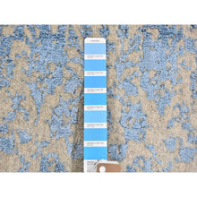 Load image into Gallery viewer, 2&#39;5&quot;x6&#39;1&quot; Blue Fine Broken Cypress Tree Design Wool And Art Silk Hand Loomed Runner Oriental Rug FWR357708