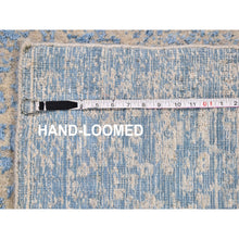 Load image into Gallery viewer, 2&#39;5&quot;x6&#39;1&quot; Blue Fine Broken Cypress Tree Design Wool And Art Silk Hand Loomed Runner Oriental Rug FWR357708