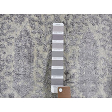 Load image into Gallery viewer, 2&#39;5&quot;x8&#39; Gray Jacquard Hand Loomed Broken Cypress Tree Design Wool And Silk Thick And Plush Runner Oriental Rug FWR357720