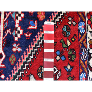 3'6"x4'9" New Persian Shiraz Serrated Medallion, Birds, Pure Wool Hand Knotted Oriental Rug FWR357756