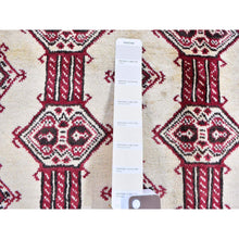 Load image into Gallery viewer, 4&#39;6&quot;x7&#39; New Turkoman Bokara Repetitive Design Pure Wool Hand Knotted Oriental Rug FWR357816