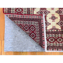 Load image into Gallery viewer, 4&#39;6&quot;x7&#39; New Turkoman Bokara Repetitive Design Pure Wool Hand Knotted Oriental Rug FWR357816