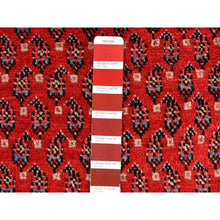 Load image into Gallery viewer, 3&#39;8&quot;x9&#39;9&quot; Red New Persian Sarouk Mir Pure Wool Wide Runner Hand Knotted Oriental Rug FWR357996