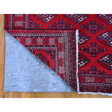 Load image into Gallery viewer, 3&#39;6&quot;x5&#39; Red Vintage Turkoman Bokara Pure Wool Good Condition Hand Knotted Oriental Rug FWR358014