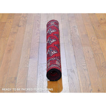 Load image into Gallery viewer, 3&#39;6&quot;x5&#39; Red Vintage Turkoman Bokara Pure Wool Good Condition Hand Knotted Oriental Rug FWR358014