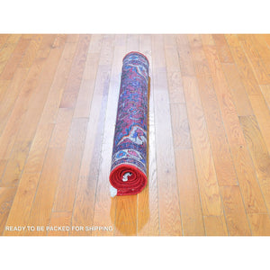 3'6"x5' New Persian Hamadan Small Flower Medallion Pure Wool Hand Knotted Oriental Rug FWR358062