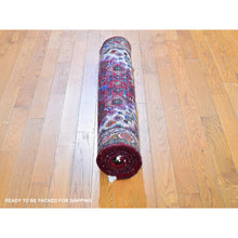 Load image into Gallery viewer, 3&#39;6&quot;x5&#39;3&quot; Red New Persian Hamadan Small Flower Medallion Pure Wool Hand Knotted Oriental Rug FWR358068