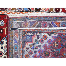 Load image into Gallery viewer, 3&#39;6&quot;x5&#39;3&quot; Red New Persian Hamadan Small Flower Medallion Pure Wool Hand Knotted Oriental Rug FWR358068