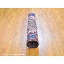 Load image into Gallery viewer, 5&#39;3&quot;x10&#39;6&quot; New Persian Hamadan With Camel Hair Medallion Design Hand Knotted Oriental Rug FWR358098