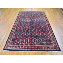 Load image into Gallery viewer, 6&#39;1&quot;x10&#39; Charcoal Black New Persian Mahal With Herati Fish Design All Over Hand Knotted Oriental Rug FWR358182