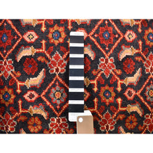 Load image into Gallery viewer, 6&#39;1&quot;x10&#39; Charcoal Black New Persian Mahal With Herati Fish Design All Over Hand Knotted Oriental Rug FWR358182
