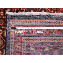 Load image into Gallery viewer, 6&#39;1&quot;x10&#39; Charcoal Black New Persian Mahal With Herati Fish Design All Over Hand Knotted Oriental Rug FWR358182