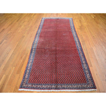 Load image into Gallery viewer, 4&#39;6&quot;x10&#39;9&quot; Vintage Persian Serab Runner All Over Repetitive Design Natural Wool Hand Knotted Good Condition Clean Oriental Rug FWR358218