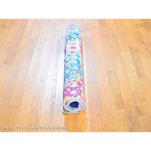 Load image into Gallery viewer, 4&#39;x6&#39; The Peacock, Sari Silk Colorful Hand Knotted Oriental Rug FWR358314