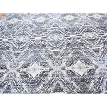 Load image into Gallery viewer, 8&#39;8&quot;x12&#39;1&quot; Real Pure Silk Charcoal Black Transitional Design Hand Knotted Oriental Rug FWR358332