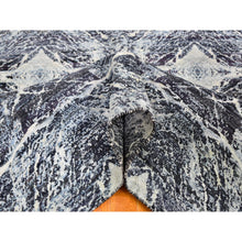 Load image into Gallery viewer, 8&#39;8&quot;x12&#39;1&quot; Real Pure Silk Charcoal Black Transitional Design Hand Knotted Oriental Rug FWR358332
