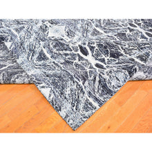 Load image into Gallery viewer, 8&#39;8&quot;x12&#39;1&quot; Real Pure Silk Charcoal Black Transitional Design Hand Knotted Oriental Rug FWR358332