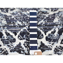 Load image into Gallery viewer, 8&#39;8&quot;x12&#39;1&quot; Real Pure Silk Charcoal Black Transitional Design Hand Knotted Oriental Rug FWR358332