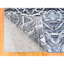 Load image into Gallery viewer, 8&#39;8&quot;x12&#39;1&quot; Real Pure Silk Charcoal Black Transitional Design Hand Knotted Oriental Rug FWR358332