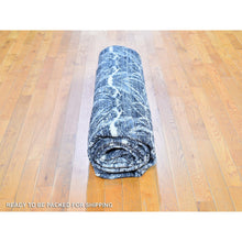 Load image into Gallery viewer, 8&#39;8&quot;x12&#39;1&quot; Real Pure Silk Charcoal Black Transitional Design Hand Knotted Oriental Rug FWR358332