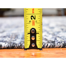 Load image into Gallery viewer, 8&#39;8&quot;x12&#39;1&quot; Real Pure Silk Charcoal Black Transitional Design Hand Knotted Oriental Rug FWR358332