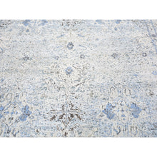 Load image into Gallery viewer, 8&#39;x10&#39;4&quot; Distressed Oushak Pure Silk With Textured Wool Hand Knotted Oriental Rug FWR358344