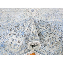 Load image into Gallery viewer, 8&#39;x10&#39;4&quot; Distressed Oushak Pure Silk With Textured Wool Hand Knotted Oriental Rug FWR358344