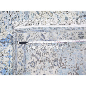 8'x10'4" Distressed Oushak Pure Silk With Textured Wool Hand Knotted Oriental Rug FWR358344