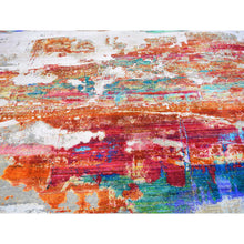Load image into Gallery viewer, 9&#39;x12&#39;3&quot; Real Pure Silk Colorful Abstract Design Hand Knotted Oriental Rug FWR358350
