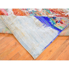 Load image into Gallery viewer, 9&#39;x12&#39;3&quot; Real Pure Silk Colorful Abstract Design Hand Knotted Oriental Rug FWR358350