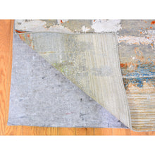 Load image into Gallery viewer, 9&#39;x12&#39;3&quot; Real Pure Silk Colorful Abstract Design Hand Knotted Oriental Rug FWR358350