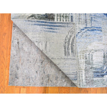 Load image into Gallery viewer, 4&#39;x12&#39;5&quot; The Intertwined Passage, Silk With Textured Wool Hand Knotted Wide Runner Oriental Rug FWR358392