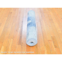 Load image into Gallery viewer, 4&#39;x12&#39;5&quot; The Intertwined Passage, Silk With Textured Wool Hand Knotted Wide Runner Oriental Rug FWR358392