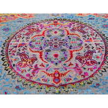 Load image into Gallery viewer, 9&#39;9&quot;x13&#39;8&quot; Sari Silk And Textured Wool Colorful Maharaja Design Hand Knotted Oriental Rug FWR358416