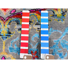 Load image into Gallery viewer, 9&#39;9&quot;x13&#39;8&quot; Sari Silk And Textured Wool Colorful Maharaja Design Hand Knotted Oriental Rug FWR358416