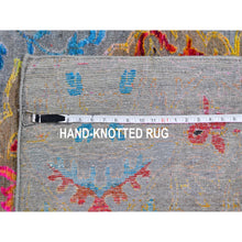 Load image into Gallery viewer, 9&#39;9&quot;x13&#39;8&quot; Sari Silk And Textured Wool Colorful Maharaja Design Hand Knotted Oriental Rug FWR358416