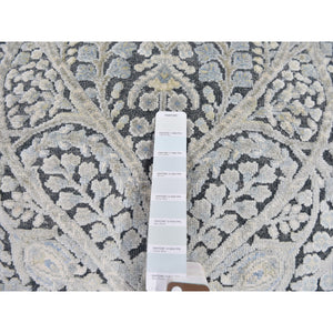 4'x6'3" Tree Of Life Meditation Design Silk With Textured Wool Hand Knotted Oriental Rug FWR358470