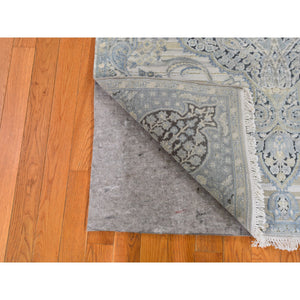 4'x6'3" Tree Of Life Meditation Design Silk With Textured Wool Hand Knotted Oriental Rug FWR358470