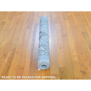 4'x6'3" Tree Of Life Meditation Design Silk With Textured Wool Hand Knotted Oriental Rug FWR358470