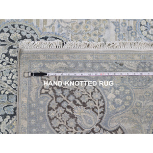 4'x6'3" Tree Of Life Meditation Design Silk With Textured Wool Hand Knotted Oriental Rug FWR358470