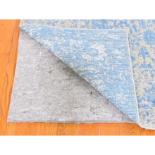 Load image into Gallery viewer, 5&#39;10&quot;x9&#39; Blue Jacquard Hand Loomed Broken Cypress Tree Design Silken Thick And Plush Oriental Rug FWR358572